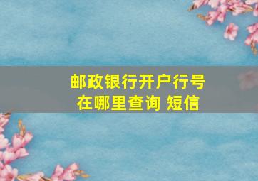 邮政银行开户行号在哪里查询 短信